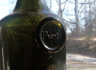 Prentis Applied Seal Blackglass 1700s Mallet Williamsburg Repro Bottle Pontiled