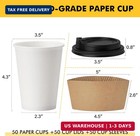 Racetop 12 Oz 50 Pack Disposable Paper Coffee Cups With Lids And Sleeves