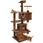 53  Large Cat Tree Tower Playing House Condo  Activity Center For Rest Brown