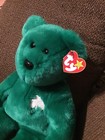 Ty Beanie Buddies Erin Green Beanie Baby Shamrock Soft Plush Bear 15  With Tags