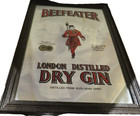 Vintage 1970   s Beefeater Bar Mancave Mirror London Distilled Dry Gin Wall Sign