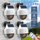 1 2 4x Solar Dummy Surveillance Security Fake Camera Cctv Dome Led Flashing Lamp