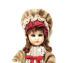 Dollhouse Miniature Porcelain Victorian Girl Doll With Auburn Ringlets