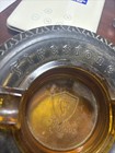 Firestone Gum Dipped Balloon Tire Ashtray W  Amber Embossed Glass Insert