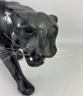 Vtg Mcm Leather Wrapped Black Cat Black Panther Jaguar Statue Figure 24    60cm