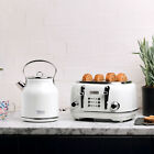 Haden Heritage 1 7 Liter Electric Tea Kettle   4 Slice Wide Slot Toaster  White
