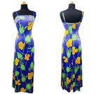 Vintage De Weese Design 1960s Maxi Dress Floral Sleeveless Womens Size S