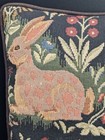 Robert Allen Woodland Animal Tapestry Throw Pillow Rabbit Dog Weasel Bird 12x12