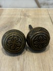 Antique Cast Brass Or Bronze Ornate Windsor Door Knobs 1890 s