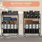 5 Tier Metal Wheel Shelves Units Adjustable Heavy Duty Rack 23 6 x 53 2  X 73 6 