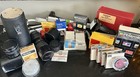 Vintage Camera Lenses Flood Lights Misc Large Lot Kodak Vivitar Polaroid Hoya