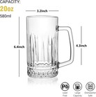 Beer Mug Set Of 2 - 20oz Crystal Beer Glasses With Handle - Glass Beer Mugs