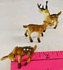 Vtg Resin Wildlife Deer  Mini Figurines Set Of 3 Christmas Decor B2