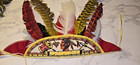 Pair Vtg Native American Indian 8-feather Headdress Genuine Fur Adult Costume