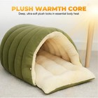 Pet Winter Cave - Cozy Monster Cat Bed - Warm Soft Plush Enclosed Pet House