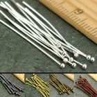 100pcs 16 20 30 40 50mm Ball  Silver Gold Plated  Jewelry Finding Head Pins