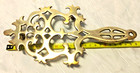 Antique Cast Brass Iron Stsnd   Trivet With Pierced Decoration