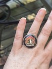 Women   s Men   s Adjustable Black Red Mushroom Rings