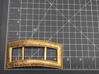 Vintage Gold Brass Tone Metal Floral Flower Etched Rectangular Belt Sash Buckle