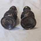 Vintage Silver Tone Metal Floral Salt   Pepper Shakers Set W  Lids  2pc