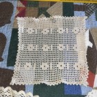 Lot Of Five Vintage Hand Crochet Off White Doilie   Bt50-6
