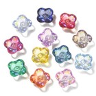 100x Lampwork Crystal Glass Beads Flower Beads End Caps For Jewelry Making