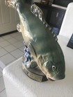 Vtg Jim Beam Whiskey Decanter Bass Fish 1973 Fishing Hall Of Fame - Empty