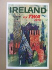 1960 Twa Airlines Ireland Travel Poster 11 X 17 David Klein Celtic