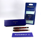 Waterman Phileas Red Marble Fountain Pen   Rollerball Set In Box - Ink   Manual