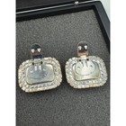Rhinestone Shoe Clips Bridal Wedding Crystal Buckle Silver Tone Statement  1055