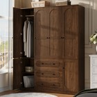 4 Doors Armoire Wardrobe Closet With 2 Drawers  63  Large Wardrobe Cabinet Us