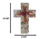 Inspirational Bible Verses Faith Grace Hope Red Flower With Strings Wall Cross