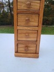 Vintage Wooden Apothecary Spice Drawer Cabinet Wall Hanging Drawers Oak   