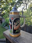 Vintage Corzelius Hand Painted Lidded German Beer Stein 9    Vienna- Austria