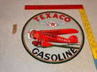 Vintage Texaco Airplane Gasoline 11 3 4  Porcelain Metal Rare Double Sided Sign 