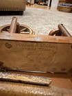 Vernon E  Miller Wooden Saxony Spinning Wheel  Single Treadle Horizontal