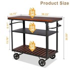 Vintage Rolling Bar Cart On Wheels Industrial Mobile Serving Cart Metal And W   