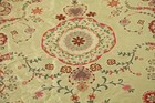 7y X 53  Silk  Screen Printed Upholstery Fabric  Scroll Floral Heart Traditional