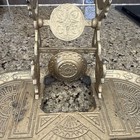 Antique Cast Iron Inkwell Stand Original Lid Pat  1879 Victorian Desk