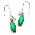 925 Silver Plated Drop Earrings Women Wedding Jewelry Set Simulated Glass