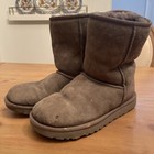Ugg Classic Short Ii Women s Size 7 Us Gray Suede Shearling Boots 1016223