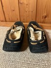 Ugg Dakota Black Suede Sheepskin Lined Moccasin Slippers Womens 7 5612