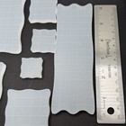Clear Acrylic Stamp Blocks Set 7pc Wavy Edge Grid Alignment Craft Stamping