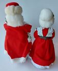 Mr   Mrs Santa Claus Christmas Figures 12  Paper Mache Cardboard Vintage 70   s