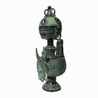Chinese Green Black Ancient Phoenix Bird Incense Holder Display Vessel Ws1446