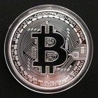 Physical Bitcoin Commemorative Coin Plated Silver Color Collection Collectible