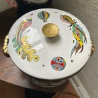 Vintage Mcm Georges Briard Enamel Pot Mod Retro Kitchen - Gold Harvest Corn