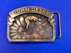 John Deere Deer Riding A Bicycle 1988 Limited Edition Rare Belt Buckle - Restore