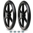 2 Pack 20  Flat Free Polyurethane Wheels 20x2 Tire For Wheelbarrow Cart