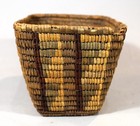 Antique Imbricated Multi-colored Salish Thompson River Indian Basket C  1910